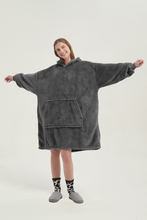 Load image into Gallery viewer, Double-sided fleece hoodie(dark grey)