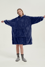 Load image into Gallery viewer, Double-sided fleece hoodie(navy blue)