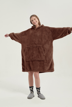 Load image into Gallery viewer, Double-sided fleece hoodie(light coffee)