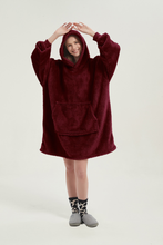 Load image into Gallery viewer, Double-sided fleece hoodie(wine red)