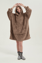 Load image into Gallery viewer, Double-sided fleece hoodie(light Khaki)