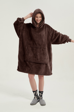 Load image into Gallery viewer, Double-sided fleece hoodie(coffee)