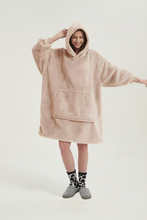 Load image into Gallery viewer, Double-side fleece hoodie(apricot)