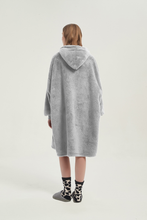 Load image into Gallery viewer, Double-sided fleece hoodie(light grey)