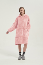 Load image into Gallery viewer, Double-sided fleece hoodie(pink)