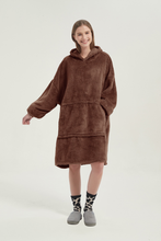 Load image into Gallery viewer, Double-sided fleece hoodie(light coffee)