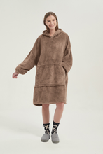 Load image into Gallery viewer, Double-sided fleece hoodie(light Khaki)