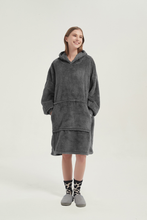 Load image into Gallery viewer, Double-sided fleece hoodie(dark grey)