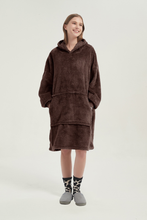Load image into Gallery viewer, Double-sided fleece hoodie(coffee)