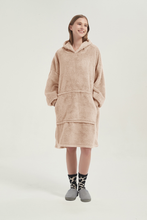 Load image into Gallery viewer, Double-side fleece hoodie(apricot)