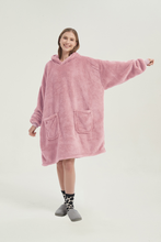 Load image into Gallery viewer, Double-pocket fleece hoodie(lotus root starch)