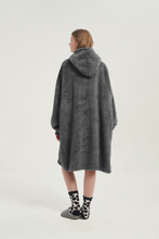 Load image into Gallery viewer, Double-pocket fleece hoodie(dark grey)