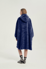 Load image into Gallery viewer, Double-pocket fleece hoodie(navy blue)