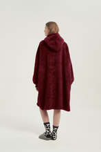 Load image into Gallery viewer, Double-pocket fleece hoodie(wine red)