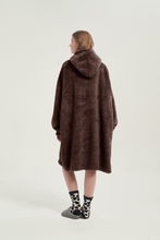 Load image into Gallery viewer, Double-pocket fleece hoodie(coffee)