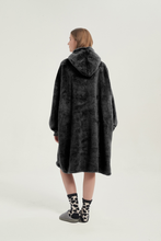 Load image into Gallery viewer, Double-pocket fleece hoodie(black)