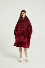Load image into Gallery viewer, Oversized hoodie(wine red)