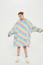 Load image into Gallery viewer, Oversized Light Wearable lanket Sweatshirt(light rainbow)