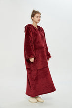 Load image into Gallery viewer, Oversized extra long hoodie(wine red)