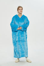 Load image into Gallery viewer, Oversized extra long hoodie(light blue)