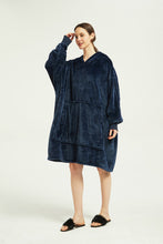 Load image into Gallery viewer, Oversized Light Wearable lanket Sweatshirt(navy blue)