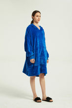 Load image into Gallery viewer, Oversized Light Wearable lanket Sweatshirt(sapphire)