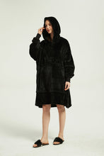 Load image into Gallery viewer, Oversized Light Wearable lanket Sweatshirt(black)