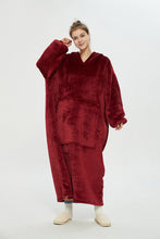 Load image into Gallery viewer, Oversized extra long hoodie(wine red)