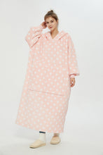 Load image into Gallery viewer, Oversized extra long hoodie(pink dot)