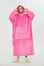 Load image into Gallery viewer, Oversized extra long hoodie(rose red)