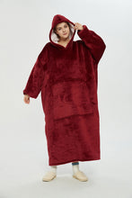Load image into Gallery viewer, Oversized extra long hoodie(wine red)