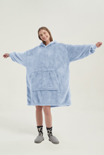 Load image into Gallery viewer, Double-sided fleece hoodie（sky blue）
