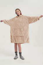 Load image into Gallery viewer, Double-side fleece hoodie（apricot）
