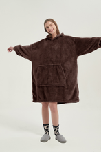 Load image into Gallery viewer, Double-sided fleece hoodie（coffee）
