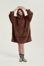 Load image into Gallery viewer, Double-sided fleece hoodie（light coffee）
