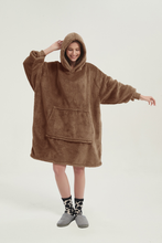 Load image into Gallery viewer, Double-sided fleece hoodie（khaki）
