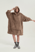 Load image into Gallery viewer, Double-sided fleece hoodie（light Khaki）
