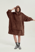 Load image into Gallery viewer, Double-sided fleece hoodie（light coffee）
