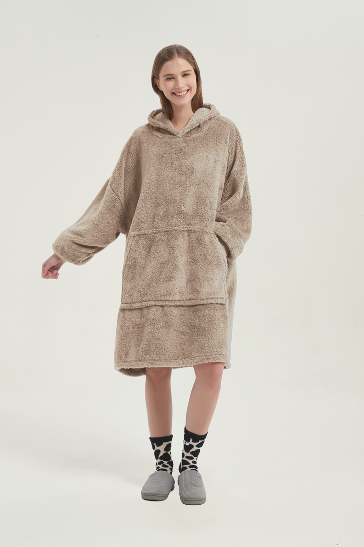 Double-sided fleece hoodie（brown）