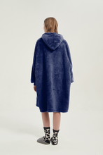 Load image into Gallery viewer, Double-sided fleece hoodie（navy blue）
