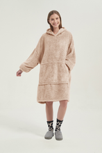 Load image into Gallery viewer, Double-side fleece hoodie（apricot）
