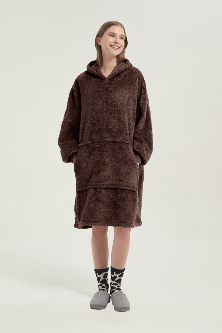 Double-sided fleece hoodie（coffee）