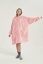 Load image into Gallery viewer, Double-pocket fleece hoodie（pink）
