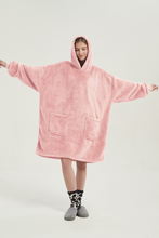 Load image into Gallery viewer, Double-pocket fleece hoodie（pink）
