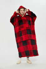 Load image into Gallery viewer, Oversized extra long hoodie（grid）
