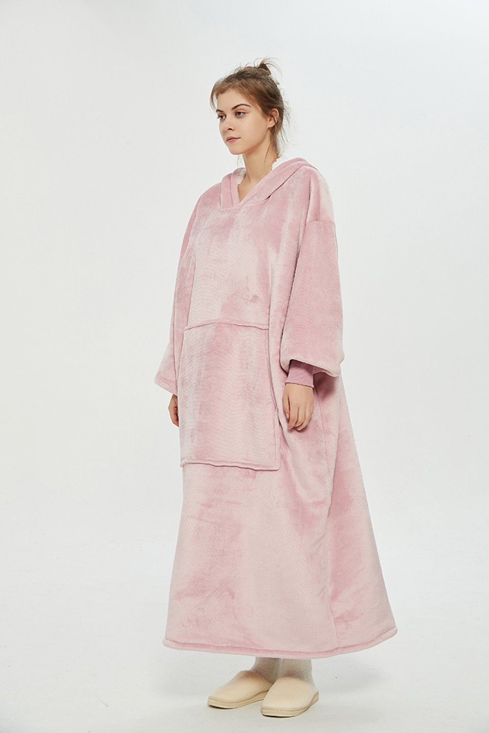 Oversized extra long hoodie（lotus pink）
