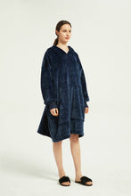 Load image into Gallery viewer, Oversized Light Wearable lanket Sweatshirt(navy blue)
