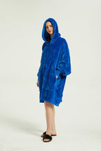 Load image into Gallery viewer, Oversized Light Wearable lanket Sweatshirt(sapphire)

