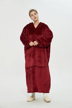 Load image into Gallery viewer, Oversized extra long hoodie（wine red）
