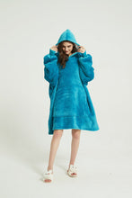 Load image into Gallery viewer, Oversized hoodie（lake blue）
